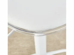 Hot Juego de 2 taburetes de bar con respaldo transparente - Altura ajustable - Patas de metal Muebles De Bar|Taburete Alto