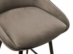 New Vente-unique Juego de 2 taburetes de bar - Terciopelo - Gris - MASURIE Topo