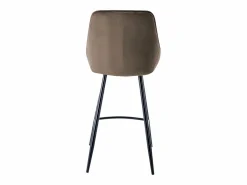 New Vente-unique Juego de 2 taburetes de bar - Terciopelo - Gris - MASURIE Topo