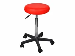 Discount Juego de 2 taburetes de oficina 35,5x84 cm Piel sintética Rojo