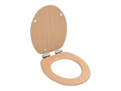 Outlet Juego de 2 tapas de inodoro tapa de inodoro interior de baño/hogar MDF tapa de cierre suave bambú 02_0002962 Tapa De Inodoro