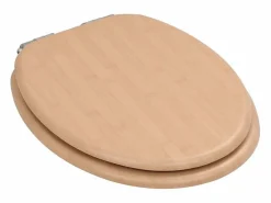 Outlet Juego de 2 tapas de inodoro tapa de inodoro interior de baño/hogar MDF tapa de cierre suave bambú 02_0002962 Tapa De Inodoro