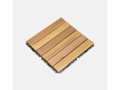 Hot Juego de baldosas de madera para terraza de 30 x 30 cm, diseño lineal Terraza