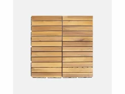 Hot Juego de baldosas de madera para terraza de 30 x 30 cm, diseño lineal Terraza