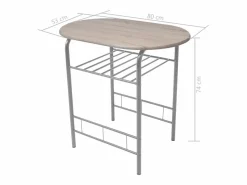 Sale vidaxl Juego de barra de desayuno MDF Color natural claro