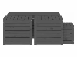 Outlet Juego de cajas de jardín 4 piezas madera maciza de pino Baúl De Jardín