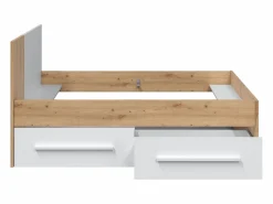 Best Juego de Cama con Cabecero y Dos Cajones en melamina Color - Longitud 196 x Profundidad 97 x Altura 77 cm Blanco