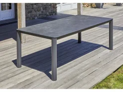 Hot Paris Garden Juego de comedor de jardín de aluminio de 8 plazas Gris antracita