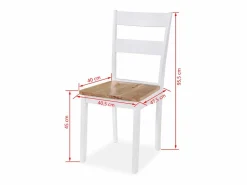 Sale vidaxl Juego de comedor de MDF y madera de caucho 5 piezas Blanco