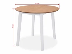 Juego de comedor de MDF y madera de caucho 3 piezas Mesa Alta