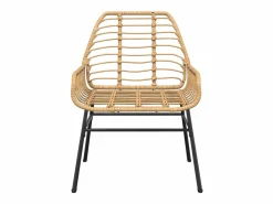 Clicnbuy Juego de comedor jardín 5 piezas ratán sintético marrón