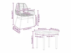 Clicnbuy Juego de comedor jardín 5 piezas ratán sintético marrón