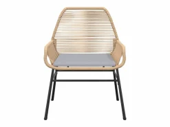 Clearance Juego de comedor jardín 5 piezas cojines ratán sintético marrón Comedores De Jardín