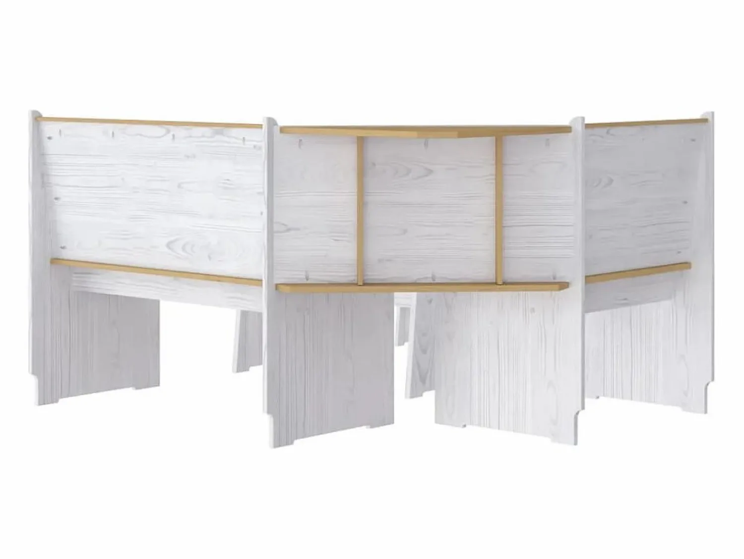 Discount Juego de comedor REINE 3 pzas madera maciza pino marrón blanco Mesa Alta