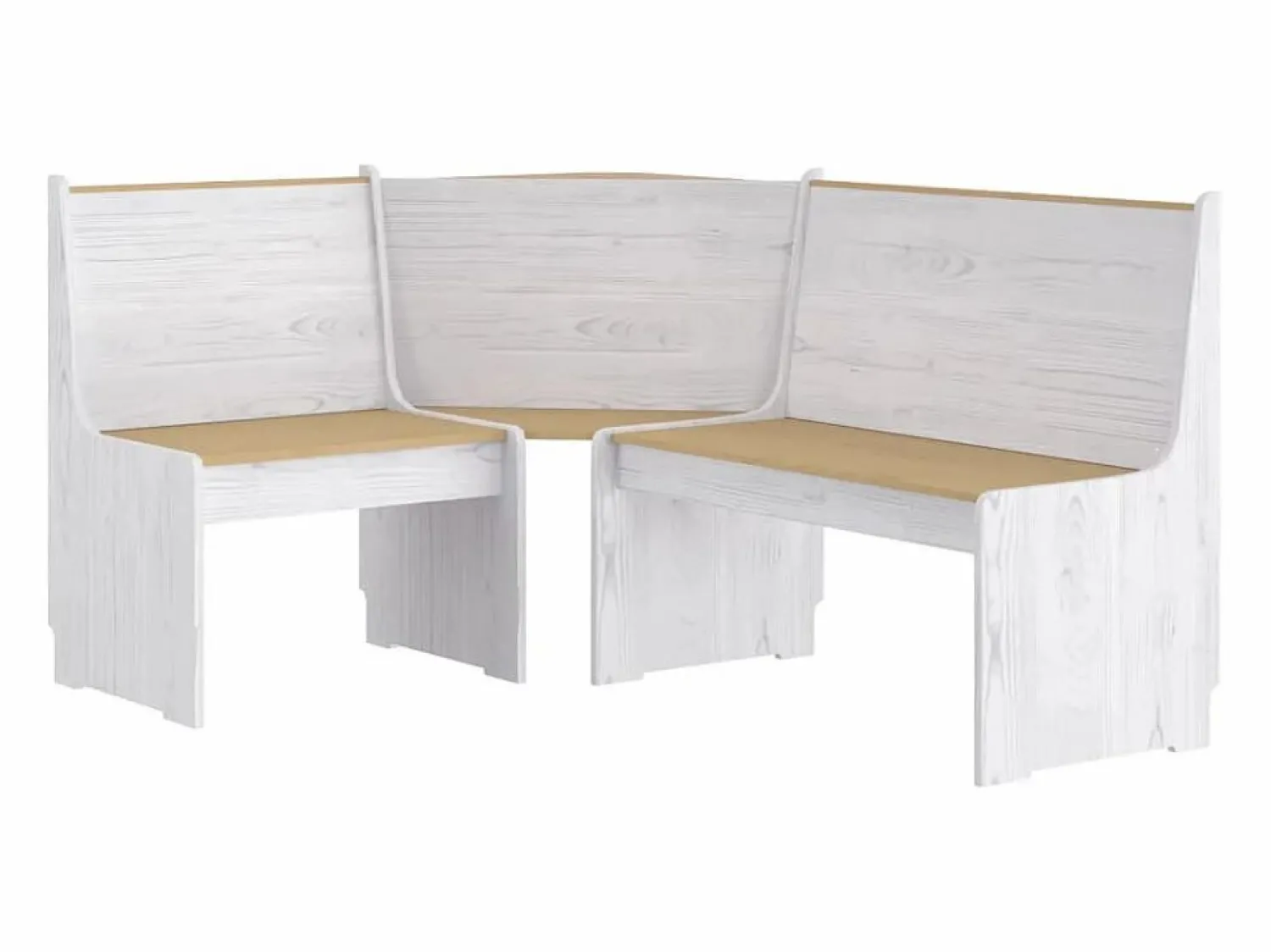 Discount Juego de comedor REINE 3 pzas madera maciza pino marrón blanco Mesa Alta