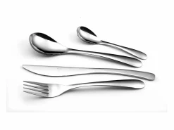 Sale Amefa Juego de cubiertos Nymphéa de 24 piezas de acero inoxidable con líneas curvas y fluidas Plateado