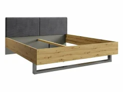 Clearance Juego de dormitorio completo diseño IZO: Armario, cama 180x200, cómoda, mesitas de noche, roble/ antracita Dormitorio Completo