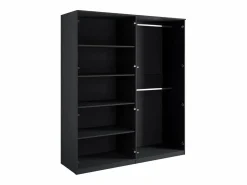 Clearance Juego de dormitorio MONDO – estructurado y dorado – Cama con almacenaje 160x200 con somier + Armario + Cómoda + 2 mesitas de noche Dormitorio Completo