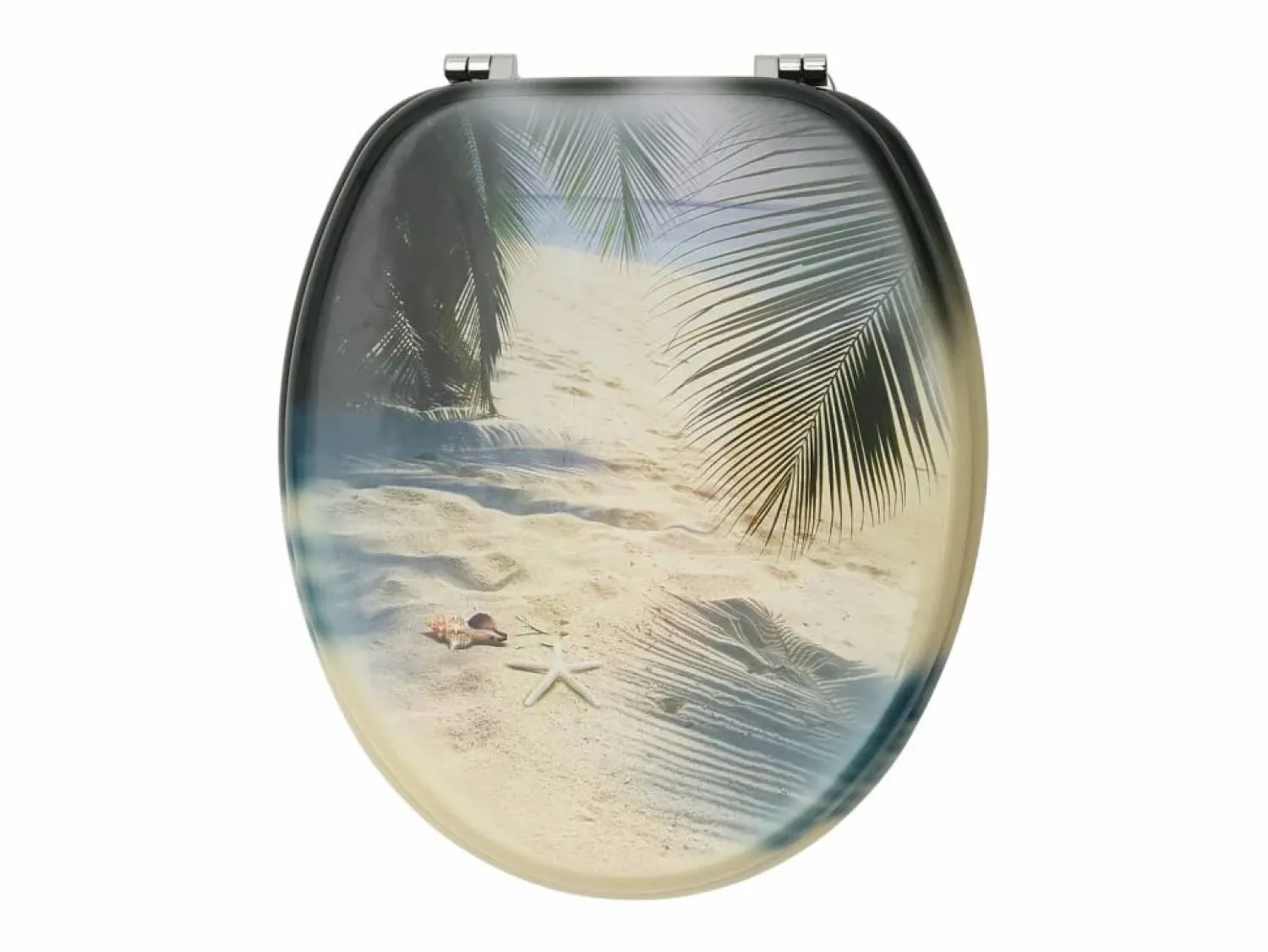 Hot Juego de dos asientos de inodoro con tapa de MDF diseño de playa 02_0002978 Tapa De Inodoro