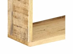 Clearance Juego de estantes cubo de pared 3 piezas madera maciza de mango ES861432 Estantería