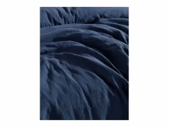 Blanc avenue Juego de funda de edredón + 2 fundas de almohada de gasa de algodón- marino
