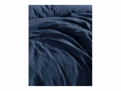 Best Juego de funda de edredón + 2 fundas de almohada de gasa de algodón- marino Funda De Almohada