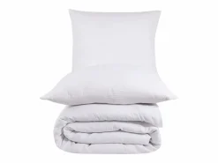 Clearance Blanc avenue Juego de funda de edredón + 2 fundas de almohada de gasa de algodón- Blanco