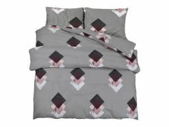 Clearance Juego de funda nórdica algodón 140x200 cm ES755368 Gris