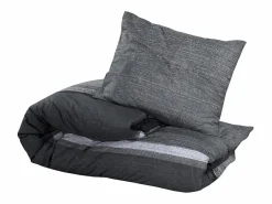 Clearance Juego de funda nórdica algodón oscuro 220x240 cm ES229172 Gris