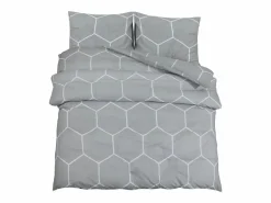 New Juego de funda nórdica algodón 240x220 cm ES443442 Gris