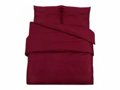 Outlet Juego de funda nórdica algodón color burdeos 260x240 cm ES310617 Ropa De Cama|Juego De Sábanas