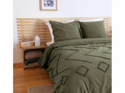 Clearance Sweeek Juego de funda nórdica de algodón, tufted étnico de 2 plazas Verde