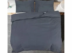 Online Juego de funda nórdica microfibra ligera antracita 200x220 cm ES285649 Ropa De Cama|Juego De Sábanas