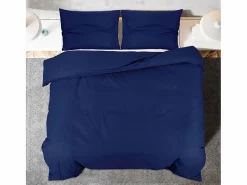 Juego de funda nórdica microfibra ligera marino 135x200 cm ES454610