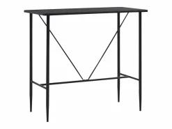 vidaxl Juego de mesa alta y taburetes 5 piezas tela negra