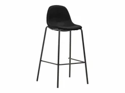 vidaxl Juego de mesa alta y taburetes 5 piezas tela negra