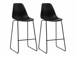 Clearance vidaxl Juego de mesa alta y taburetes 3 piezas plástico Negro