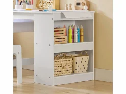 Sobuy Juego de Mesa y Silla Infantil de Madera Escritorio Infantil con 3 Portalápices KMB60-W ES