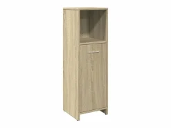 Sale Juego de muebles de baño 4 pzas contrachapada roble Sonoma Estantería Sobre Inodoro