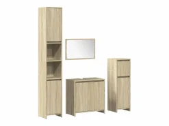 vidaxl Juego de muebles de baño 4 pzas contrachapada roble Sonoma