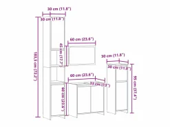 vidaxl Juego de muebles de baño 4 pzas contrachapada roble Sonoma