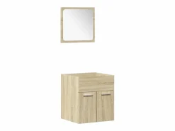 Discount vidaxl Juego de muebles de baño 4 pzas contrachapada roble Sonoma Marru00f3n