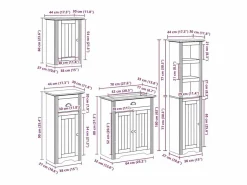Hot vidaxl Juego de muebles de baño BODO 4 pzas madera maciza pino Blanco