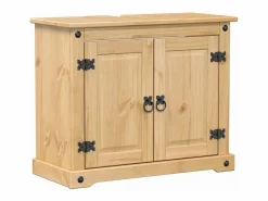 Online Juego de muebles de baño Corona 4 pzas madera maciza pino Estantería Sobre Inodoro