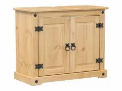 vidaxl Juego de muebles de baño Corona 3 pzas madera maciza pino