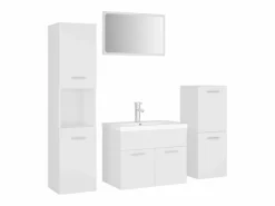 Discount vidaxl Juego de muebles de baño madera de ingeniería Blanco