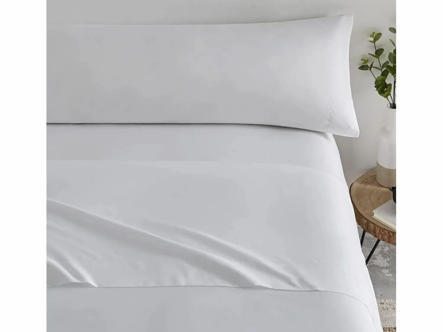 Hot Juego de Sábanas Blancas 3 Piezas Cama 150cm Tacto Extrasuave Descansin Blanco