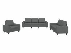 Online Juego de sofás 3 piezas tela oscuro Conjunto Sofás