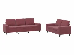Sale Juego de sofás 2 piezas tela tinto Conjunto Sofás