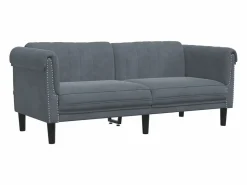 Online Clicnbuy Juego de sofás 2 piezas terciopelo oscuro Gris